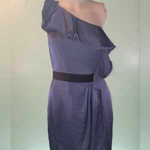 BCBG Generation blue and black off shoulder dress